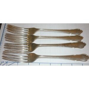 Set of 4 Sheffield England Silverplate Dinner Forks Cheltenham